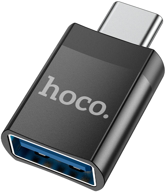Перехідник HOCO UA17 Type-C male to USB female USB3.0 adapter Black (6931474762016) - Фото 1