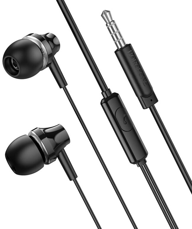 Навушники вкладиші дротові BOROFONE BM74 Singer universal earphones with microphone Black (6974443388220) - Фото 1