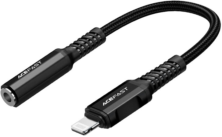 Кабель синхронизации данных AceFast C1-05 Lightning to 3.5mm Black (6974316280569) - Фото 1