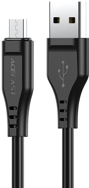 Кабель синхронизации данных AceFast C3-09 USB to Micro 2,4A, 1.2m Black (6974316280880) - Фото 1