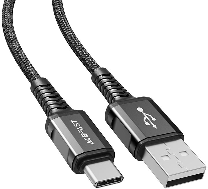 Кабель синхронизации данных AceFast C1-04 USB to Type-C 3A, 1.2m Black (6974316280545) - Фото 1