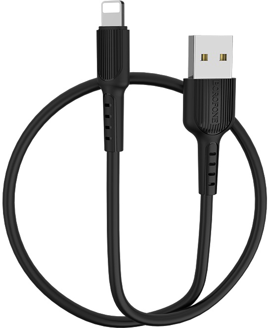 Кабель синхронизации данных BOROFONE BX16 USB to iP 2A, 1m Black (6957531099512) - Фото 1