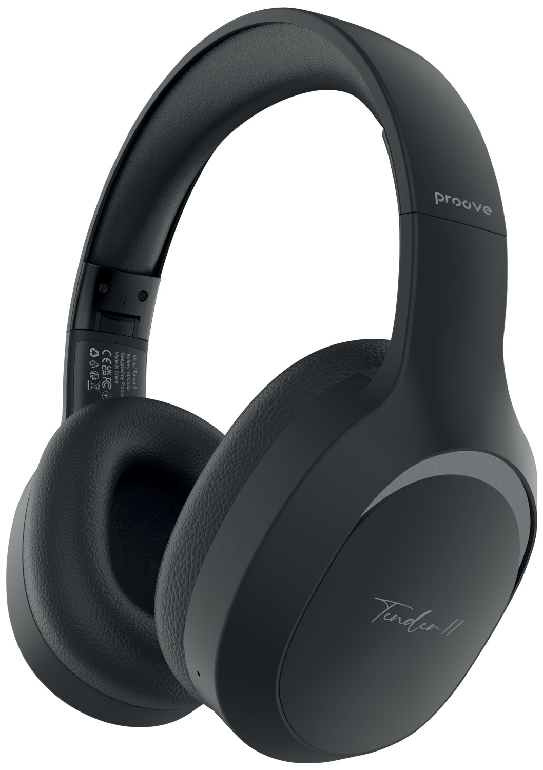 Навушники повнорозмірні бездротові Proove Tender 2 (APP) black (HPTR2001AP01) - Фото 1