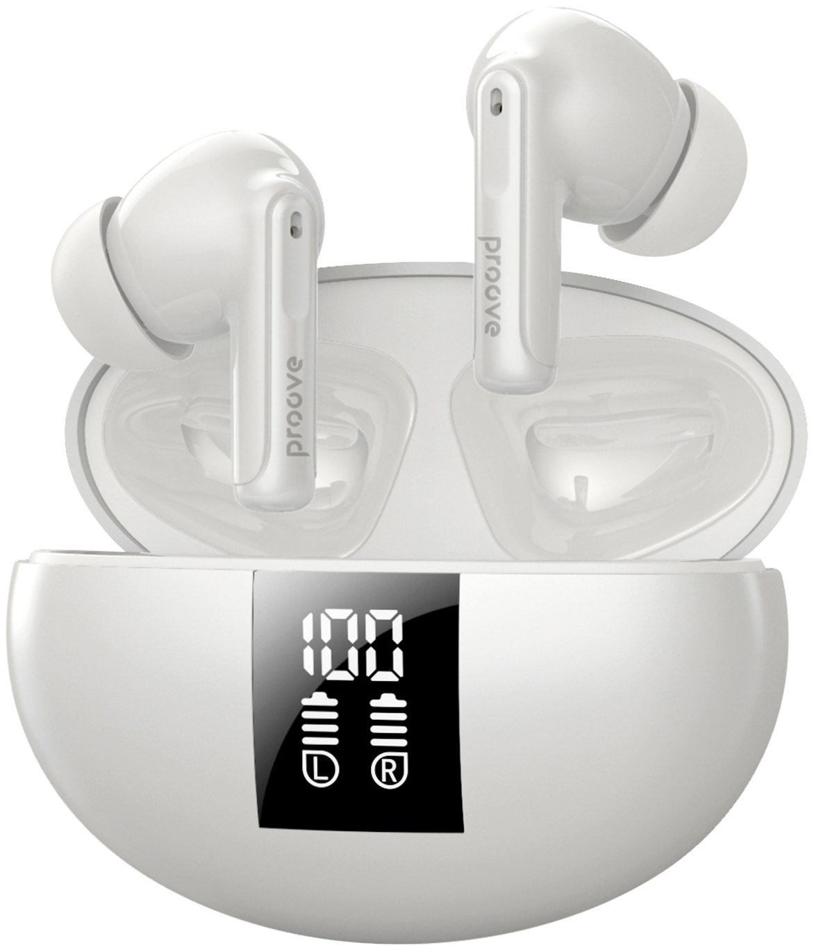 Навушники вкладиші бездротові TWS Proove Thunder Buds SE TWS with ANC (APP) White (TWTBSE01AP02) - Фото 1