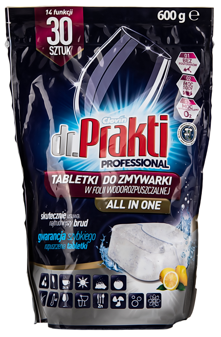 Таблетка для посудомийної машини DR. PRAKTI doypack 30 шт - Фото 1