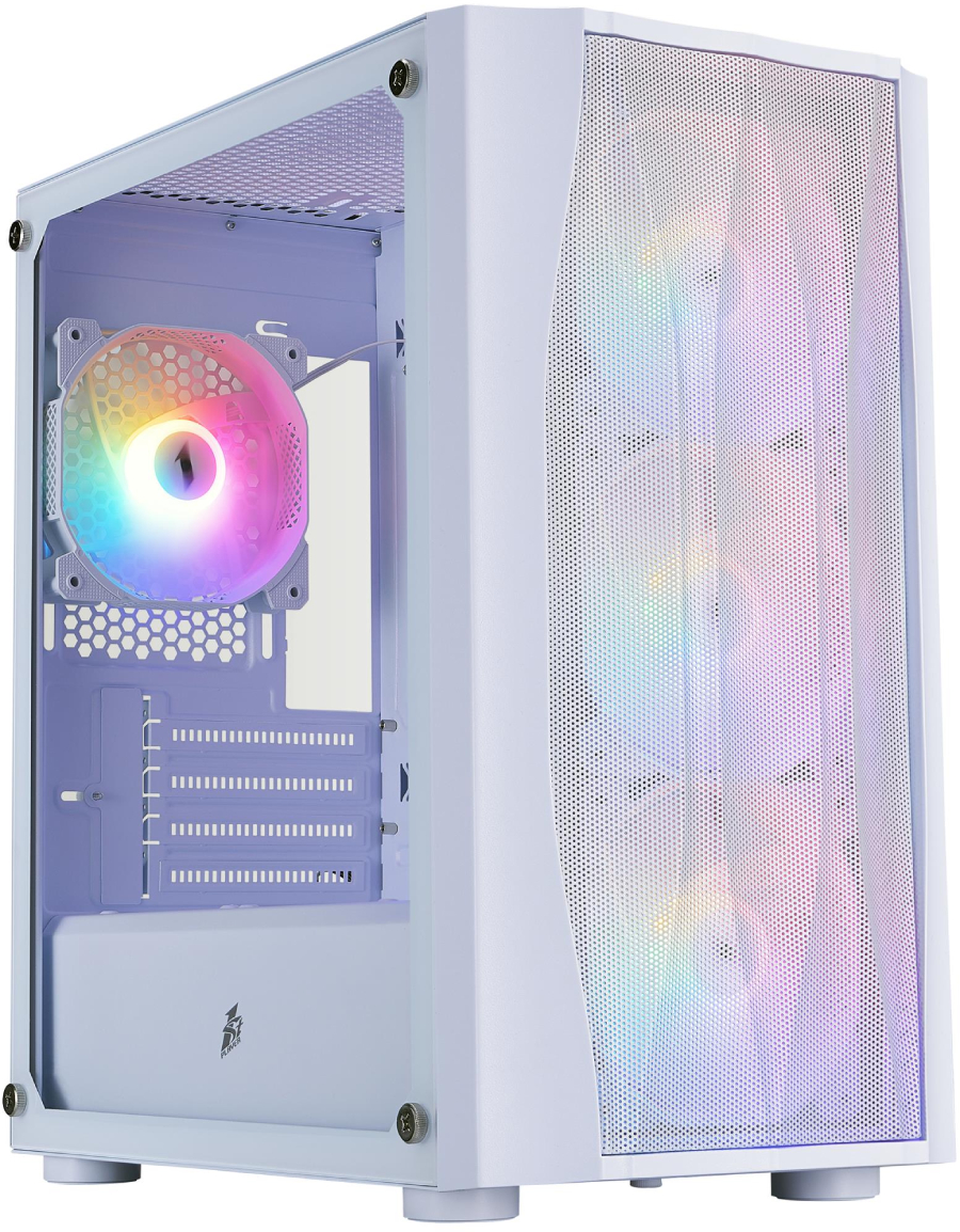 Корпус 1stPlayer X3-M-WH-4F1-W White без БП - Фото 1