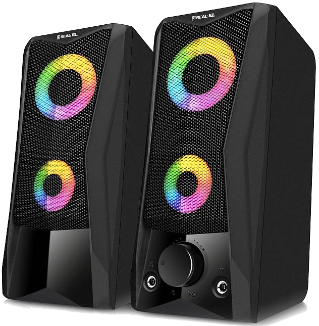 Комп'ютерна акустика компактна 2.0 REAL-EL S-107 Black (EL121100017) - Фото 1