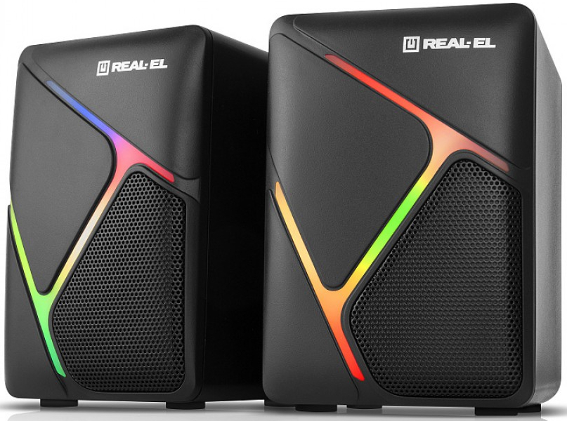 Компьютерная акустика обычная 2.0 REAL-EL S-75 Black - Фото 1