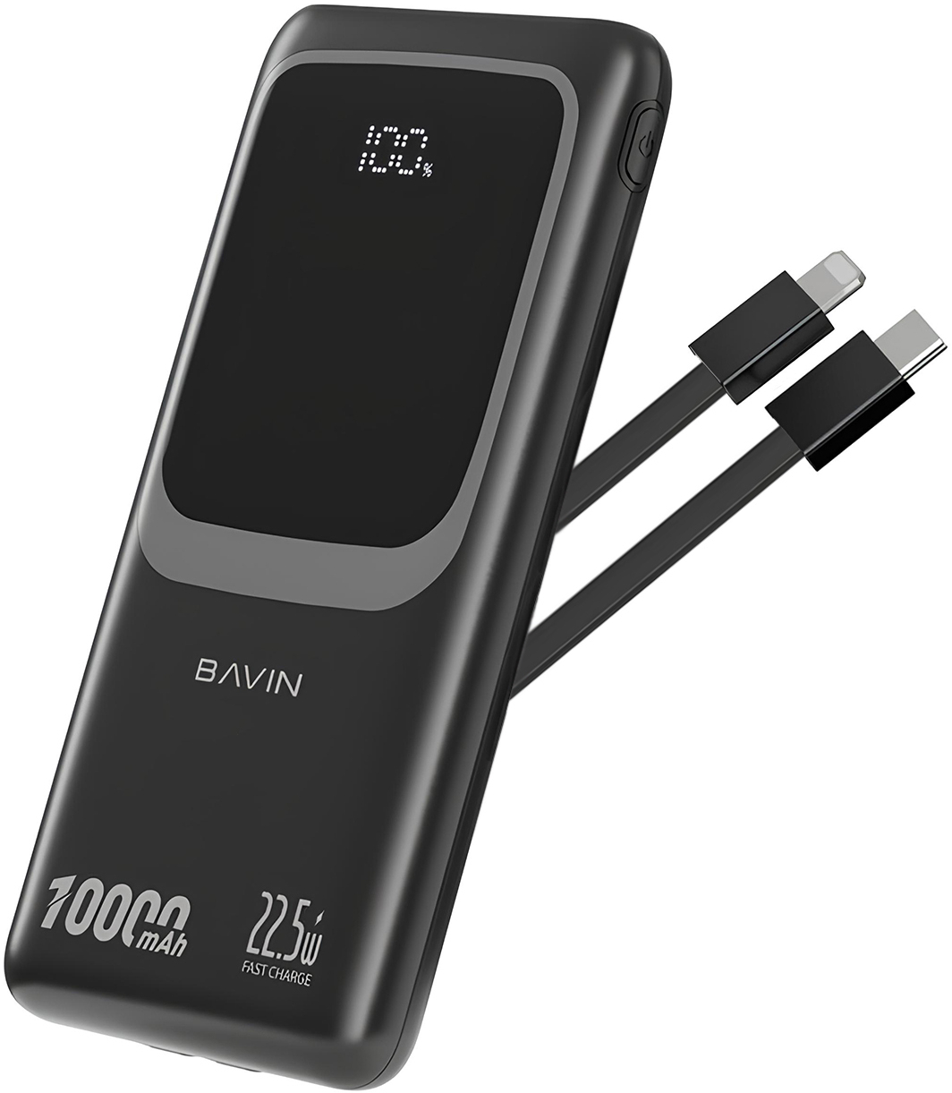 Батарея мобильная Bavin PC1029S 10000 mAh FAST CHARGING 22.5W Black (Y-PC1029S BK) - Фото 1