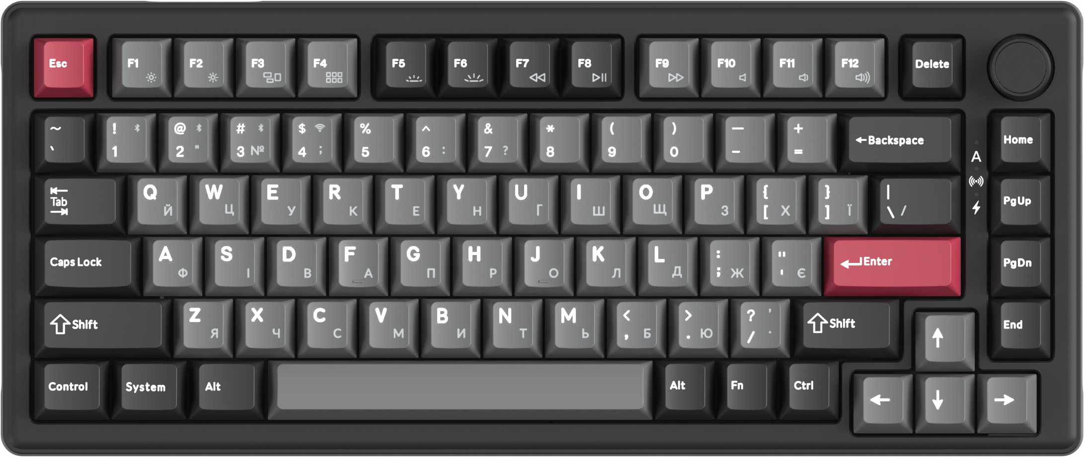 Клавиатура беспроводная игровая GamePro Asgard Yord Keychron Super Black (MK266BK) - Фото 1