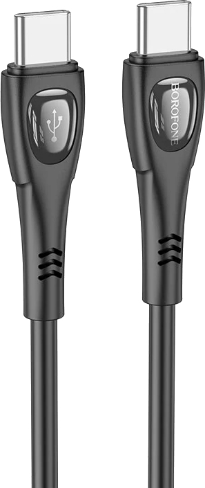 Кабель синхронизации данных BOROFONE BX98 Type-C to Type-C Superior 60W Black (6941991104497) - Фото 1
