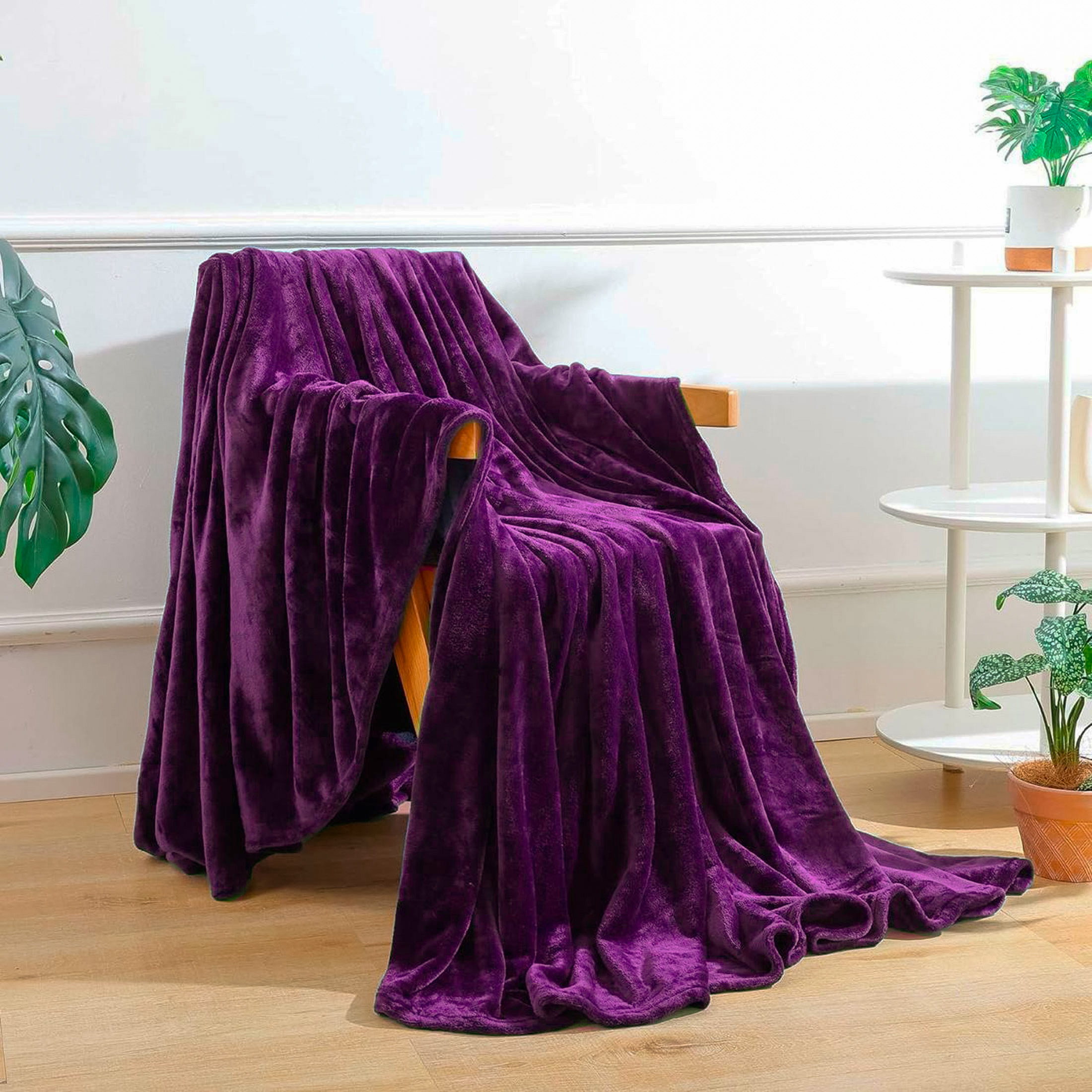 Плед полуторний Love You фліс фіолетовий 150х200 см (8175) - Фото 1