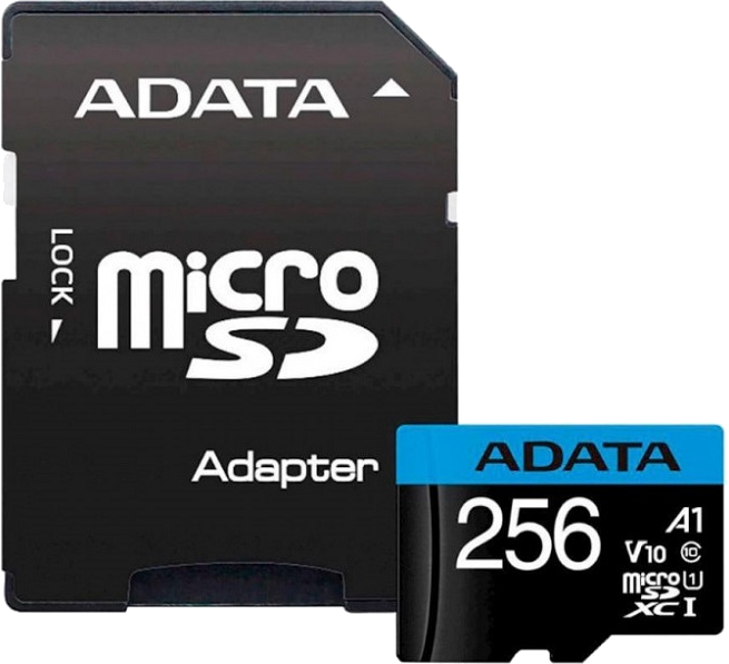 Купить Карта памяти ADATA microSDXC (UHS-1) Premier 256Gb Class 10 А1 (AUSDX256GUICL10A1-RA1) - Фото 1 Карта памяти ADATA microSDXC (UHS-1) Premier 256Gb Class 10 А1 (AUSDX256GUICL10A1-RA1) - Фото 1