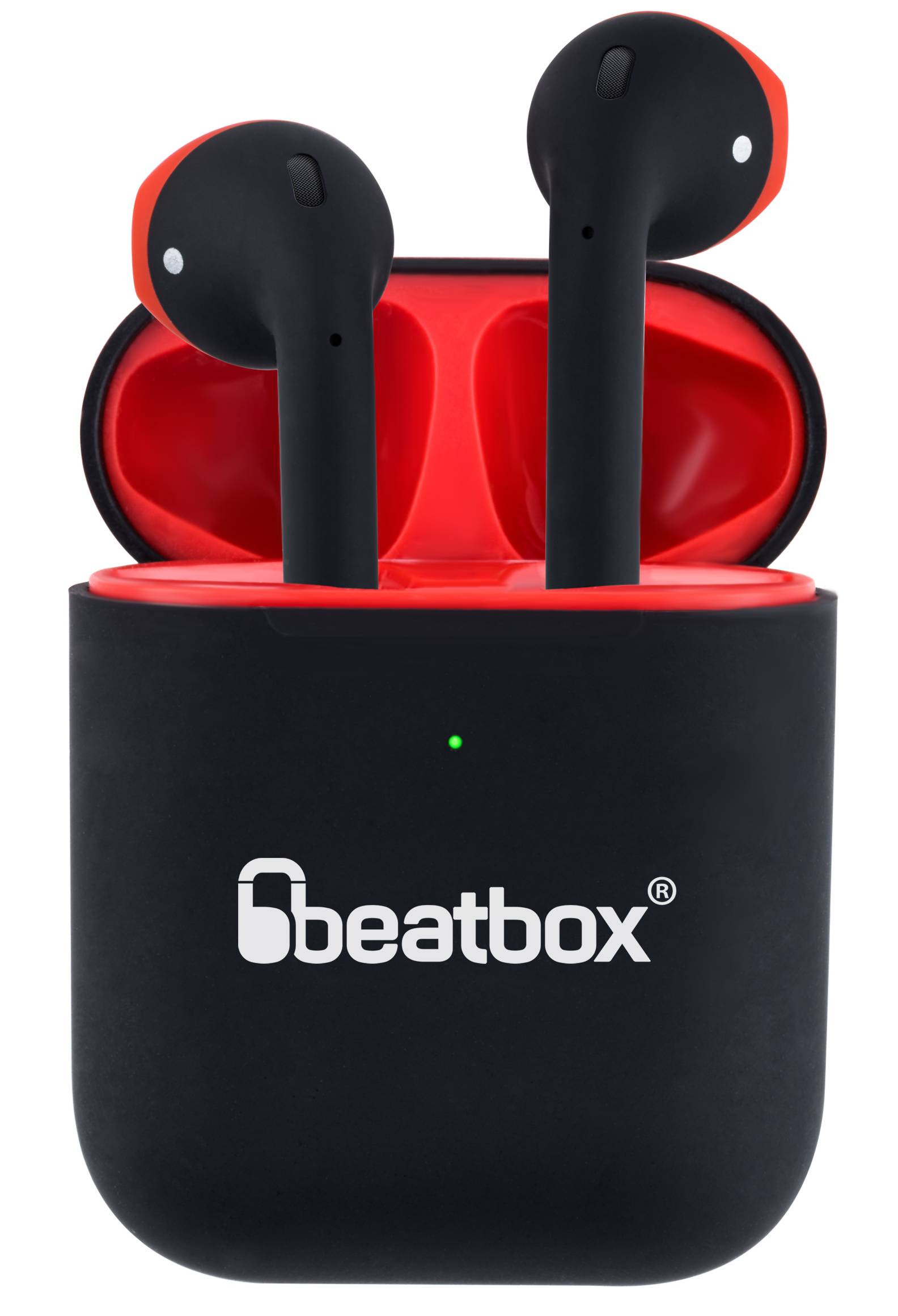 Наушники вкладыши беспроводные TWS BeatBox PODS AIR 2 Wireless charging black-red (bbpair2wcbr) - Фото 1