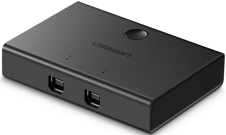 Купить Хаб USB UGREEN USB 2.0 Sharing Switch 2x1 Black (30345) - Фото 1 Хаб USB UGREEN USB 2.0 Sharing Switch 2x1 Black (30345) - Фото 1