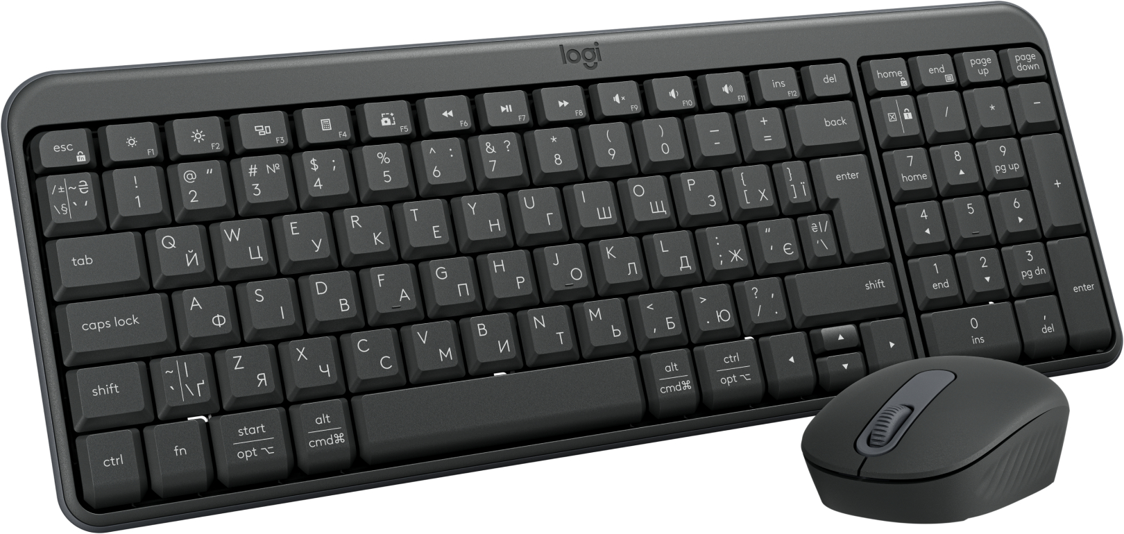Клавиатура+мышь беспроводная Logitech MK250 Wireless Combo Graphite UKR (920-013823) - Фото 1