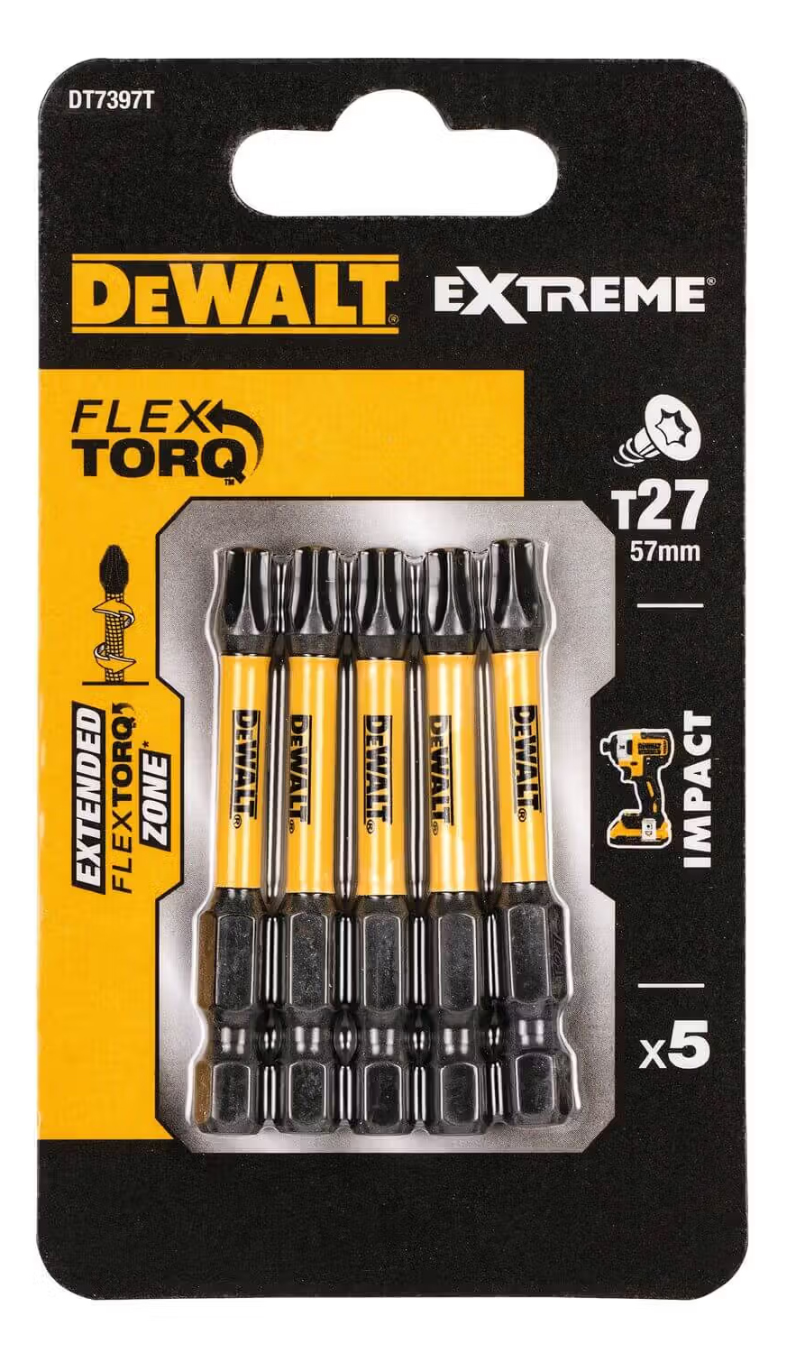 Набор бит для отвертки DeWALT IMPACT TORSION 5 шт. (DT7397T) - Фото 1
