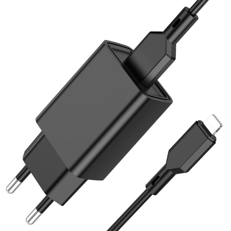 Сетевое зарядное устройство BOROFONE BA68A Glacier single port charger set(iP) 10.5W Black (6974443385687) - Фото 1