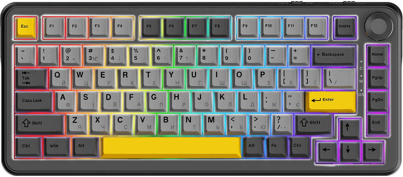 Клавіатура бездротова ігрова Ajazz AK820 MAX PLUS (AK820MAX-DD-BGY) - Фото 1
