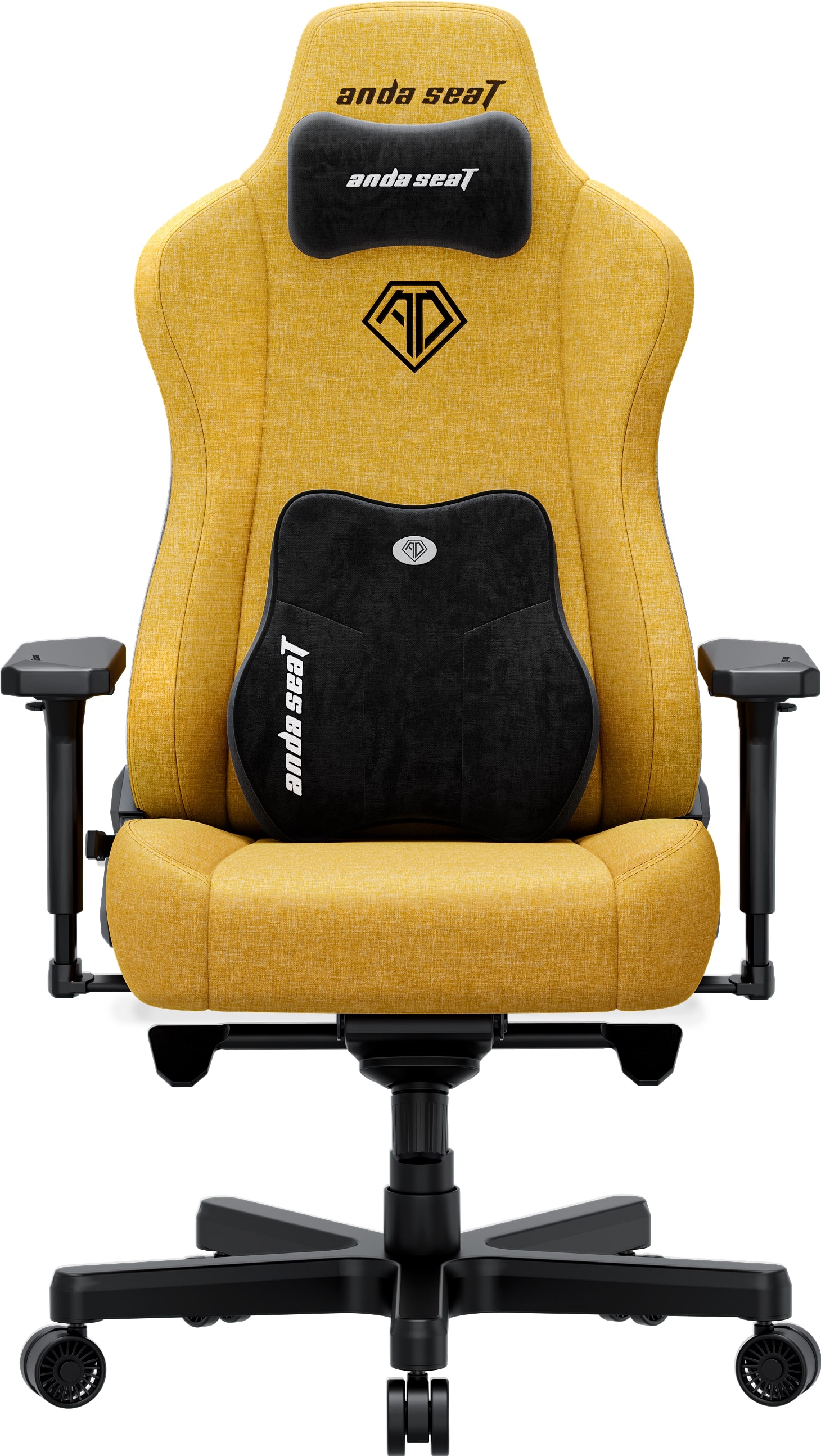 Кресло для геймеров Anda Seat Kaiser 3E XL Bright Yellow Fabric (AD23YC-XL-09-Y-CF-Y01) - Фото 1