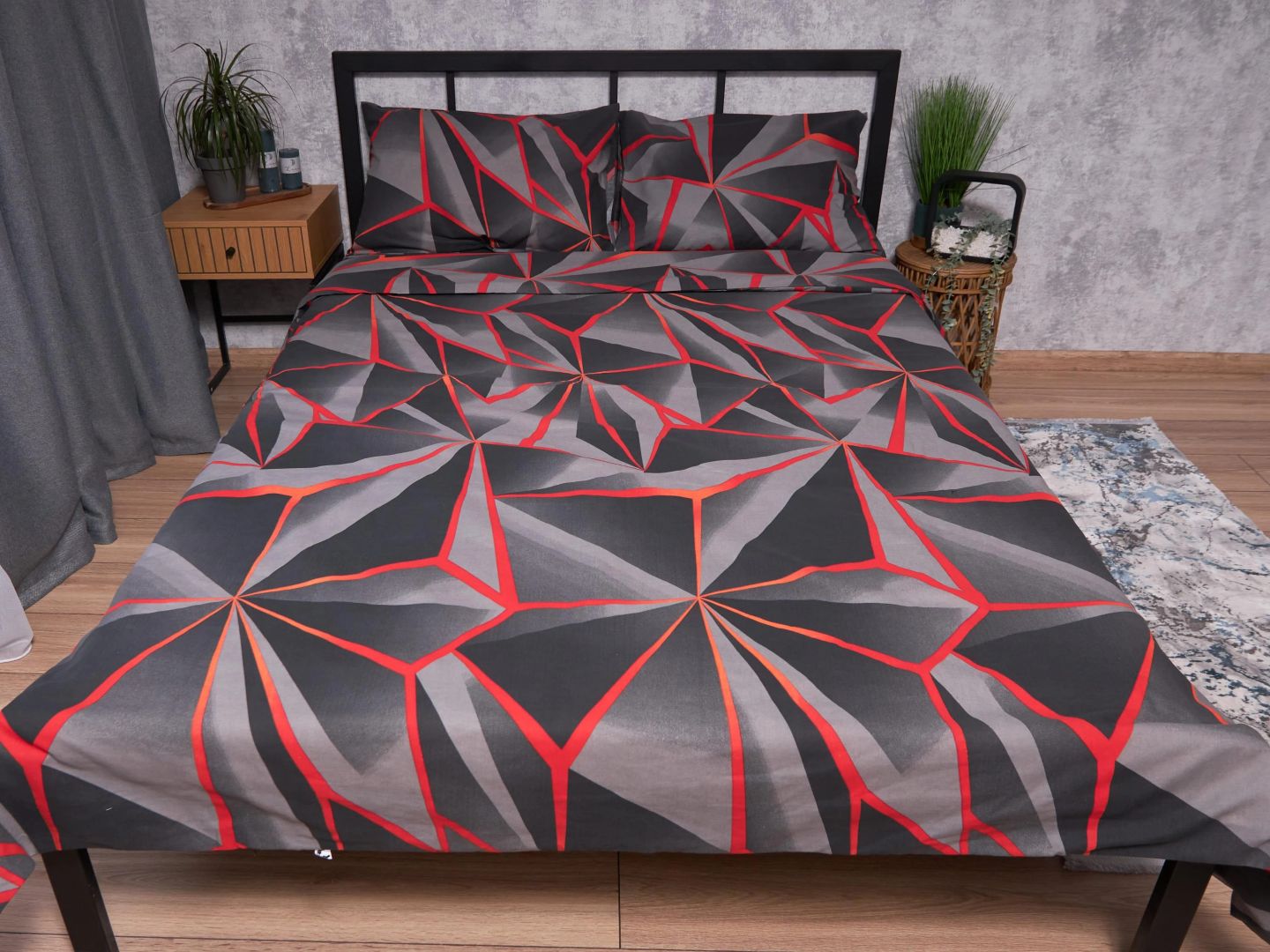 Комплект постельного белья Moon&Star Бязь Gold Люкс Geometry 175х210 нав. 2х40х60 (MS-820002233) - Фото 1