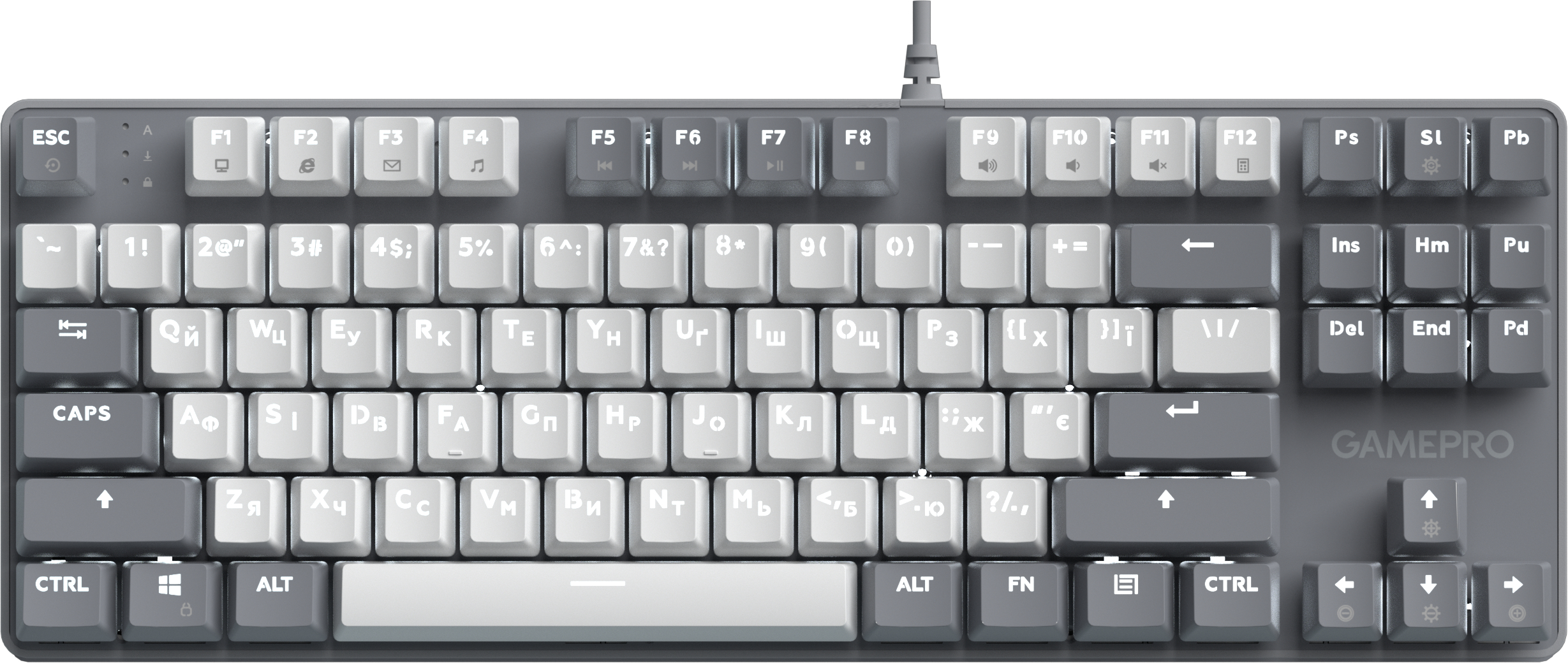 Клавіатура дротова GamePro Genesis Metallic Outemu Red Swithes USB Gray (MK110G) - Фото 1