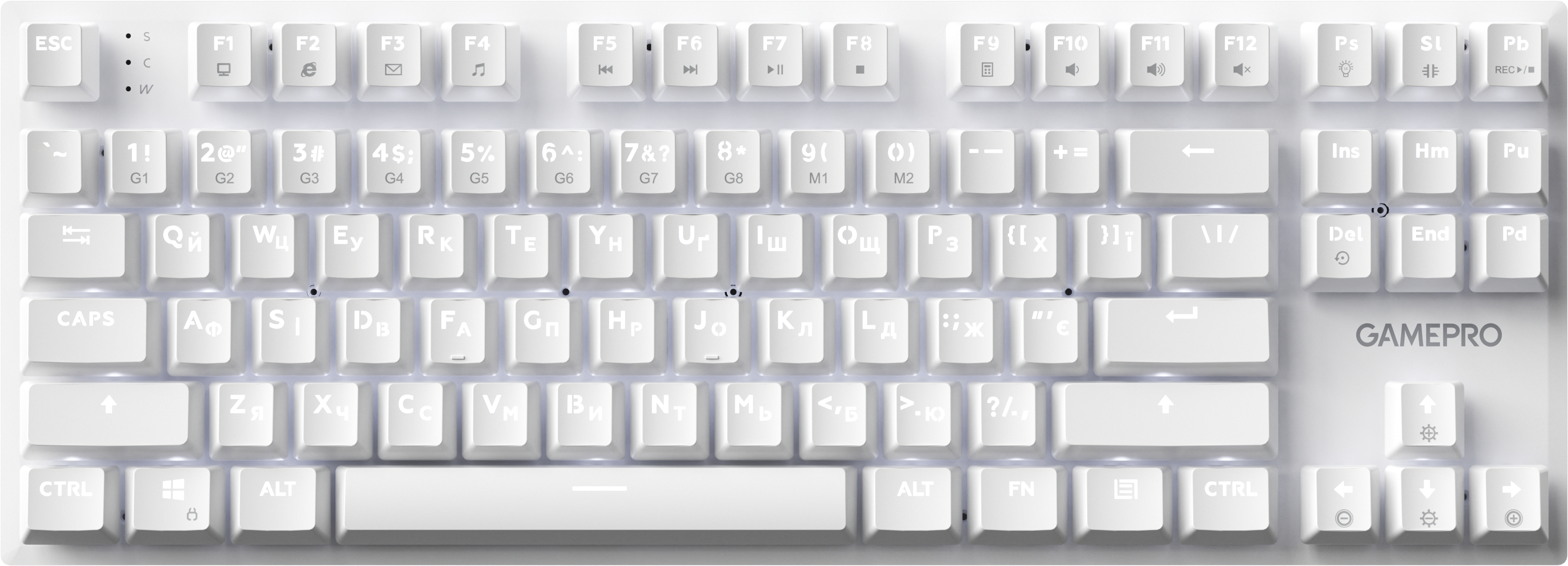 Клавіатура дротова GamePro Genesis Joker Outemu Red Swithes USB White (MK124W) - Фото 1