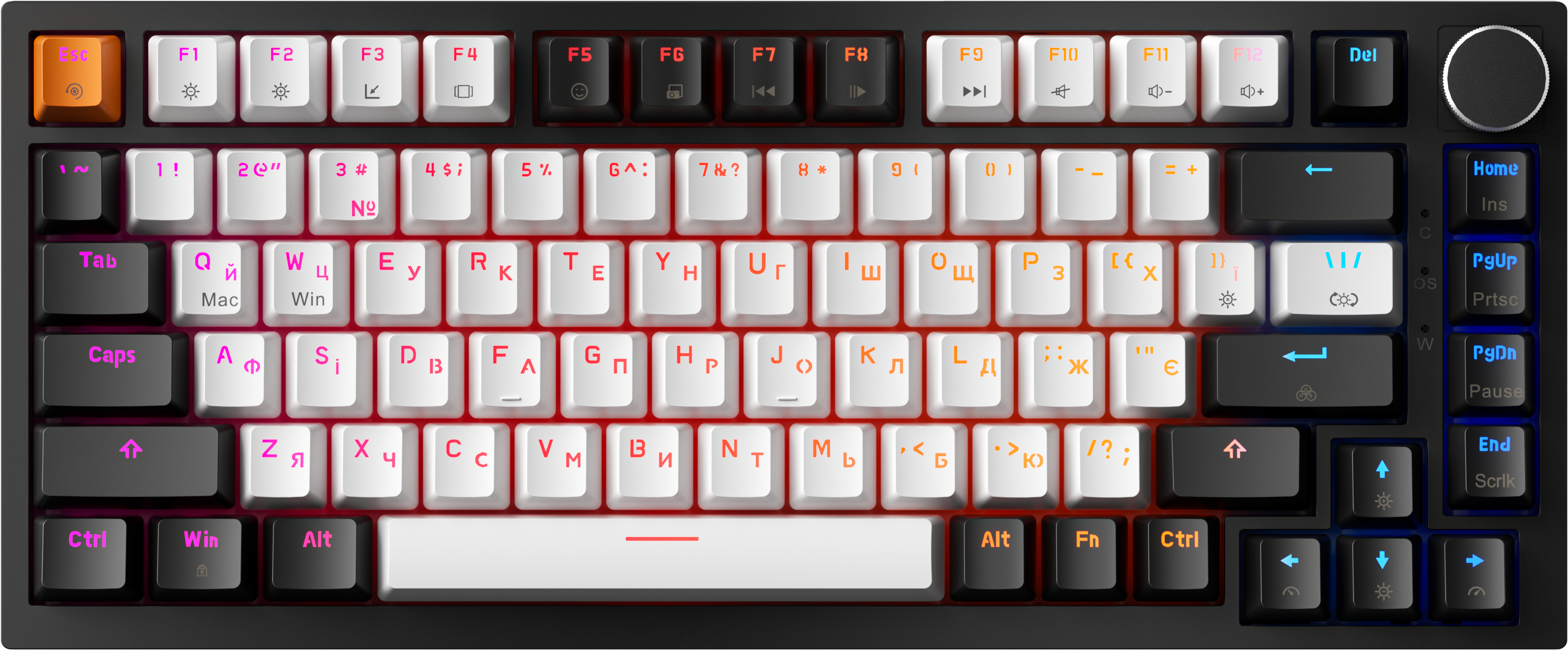 Клавіатура дротова ігрова GamePro Asgard Valhalla Max 75% USB Black (MK160B MAX) - Фото 1