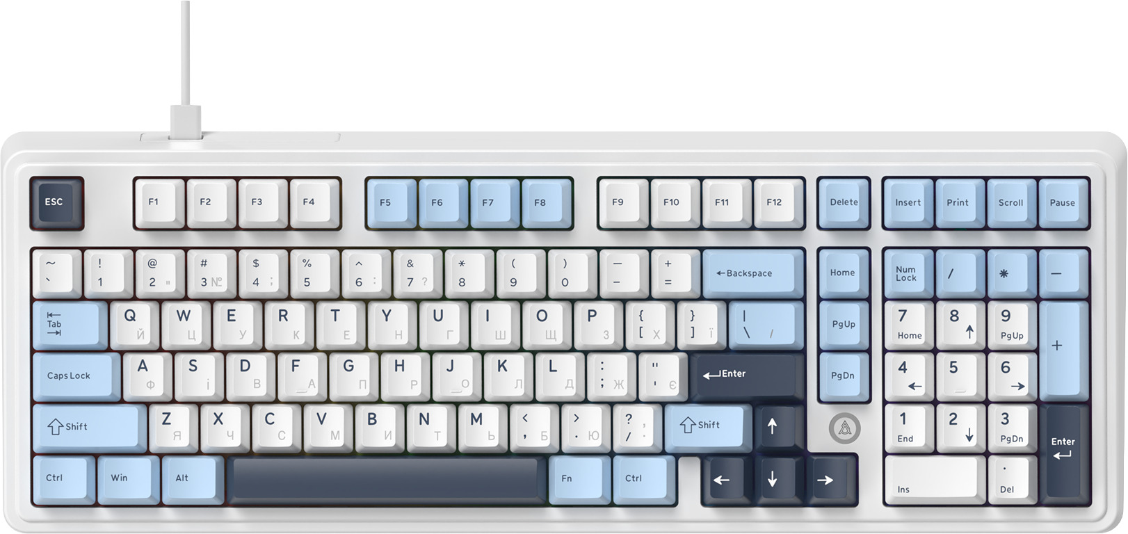 Клавиатура проводная игровая Ajazz AK980 MAX Magnetic switches Blue White Dark Blue (AK980-MAX-M-BWDB) - Фото 1