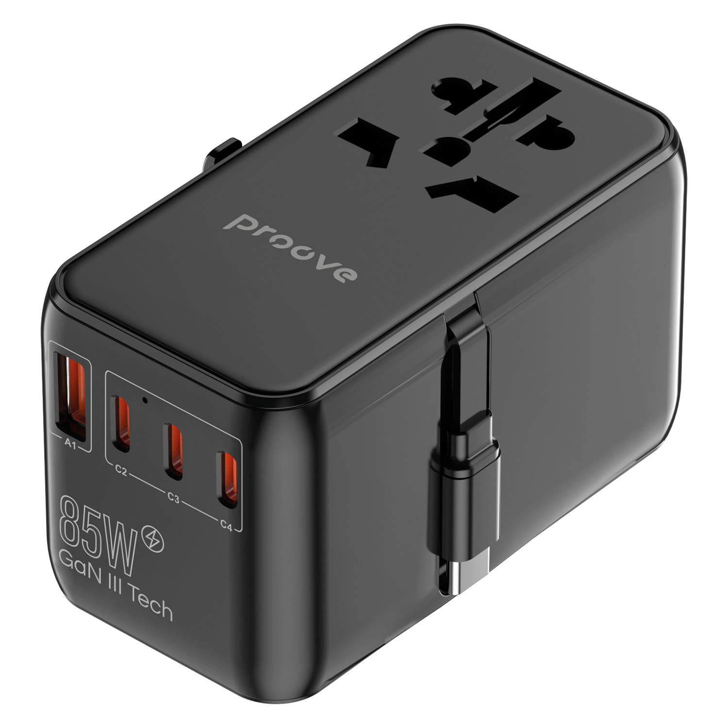 Перехідник 220В Proove Trip 85W Black (TATR85130001) - Фото 1