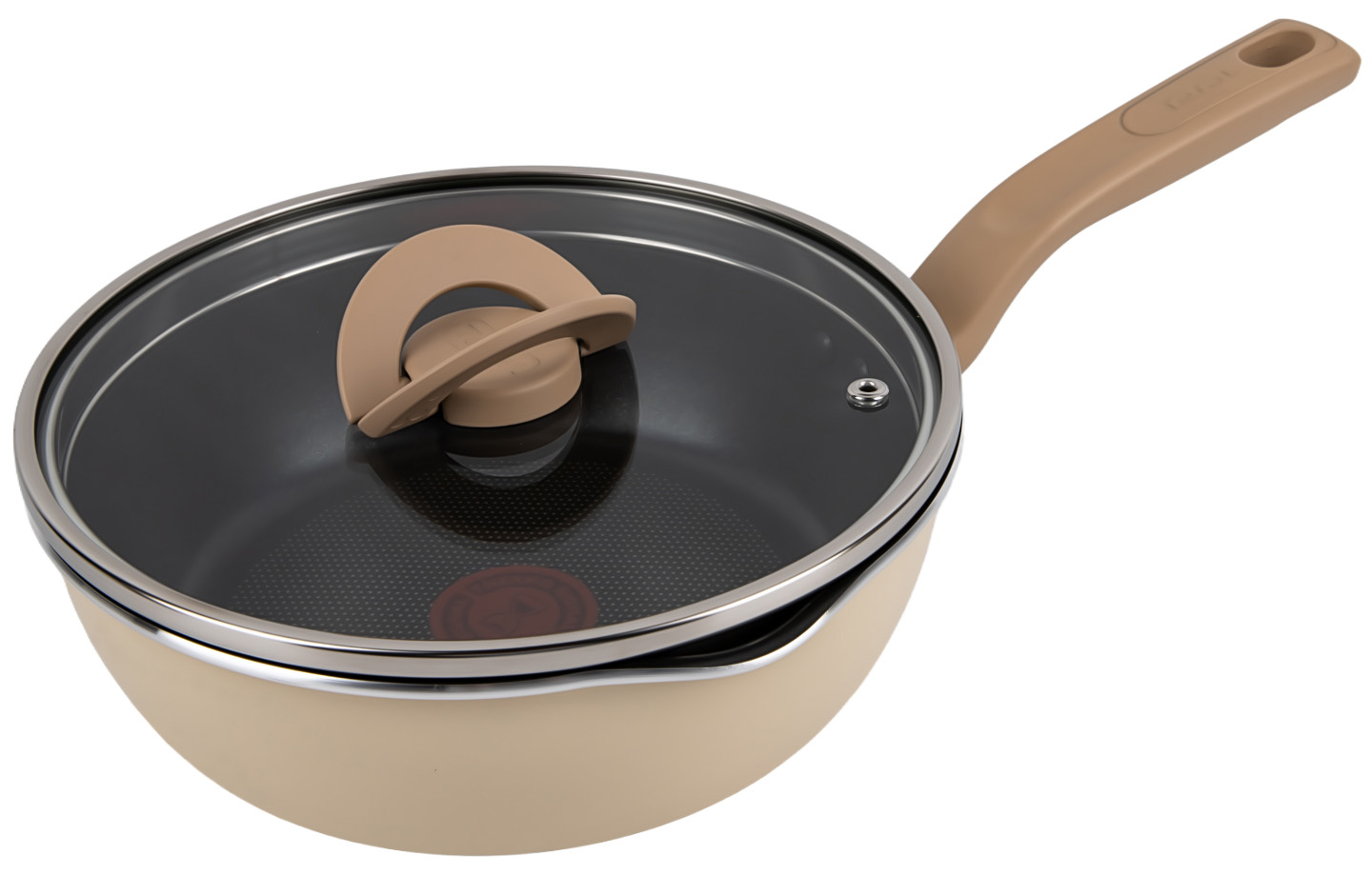 Сковорода универсальная Tefal G1672504 22 см (2,2л), бежевая с кр - Фото 1