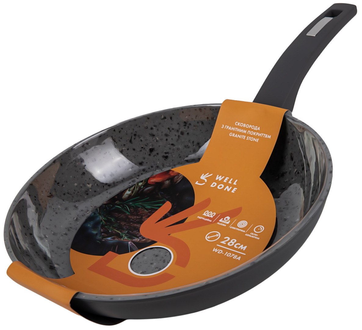 Сковорода універсальна Well Done GraniteStone 28 см (WD-1078A) - Фото 1