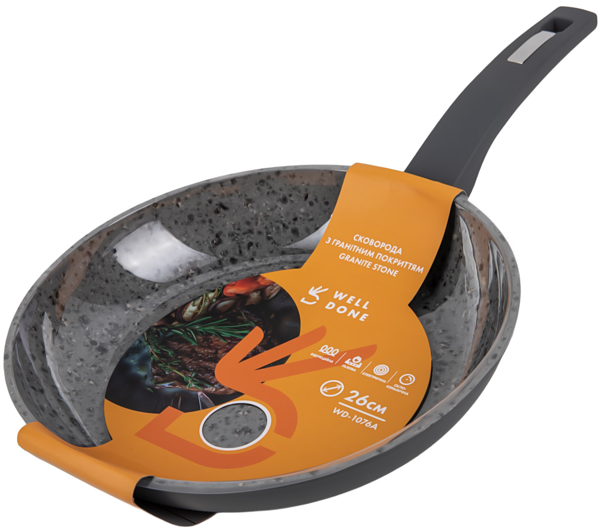 Сковорода универсальная Well Done GraniteStone 26 см (WD-1076A) - Фото 1