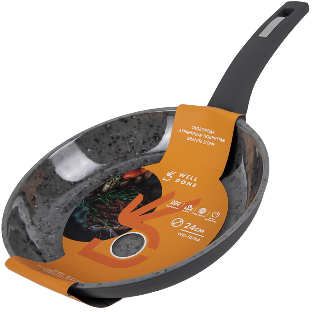 Сковорода універсальна Well Done GraniteStone 24 см (WD-1074A) - Фото 1