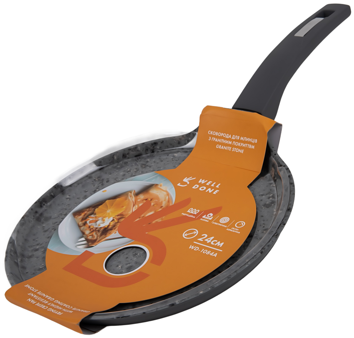 Сковорода для блинов Well Done GraniteStone 24 см (WD-1084A) - Фото 1