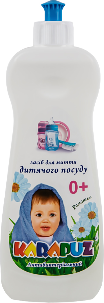 Засіб для ручного миття посуду Карапуз Ромашка, 0,5 л - Фото 1