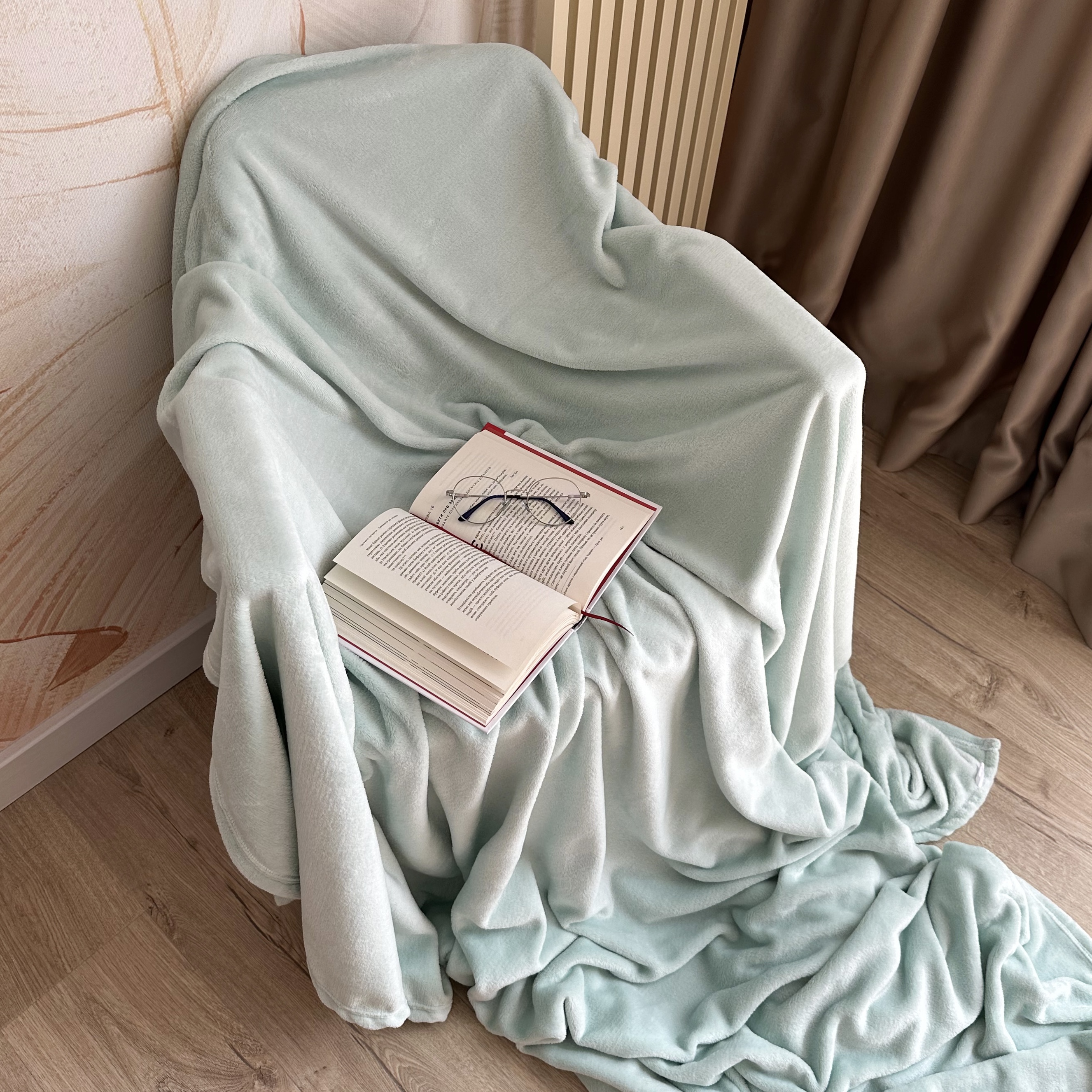 Плед євро Lelit Фланель Ментол 200х220 см (1195844) - Фото 1