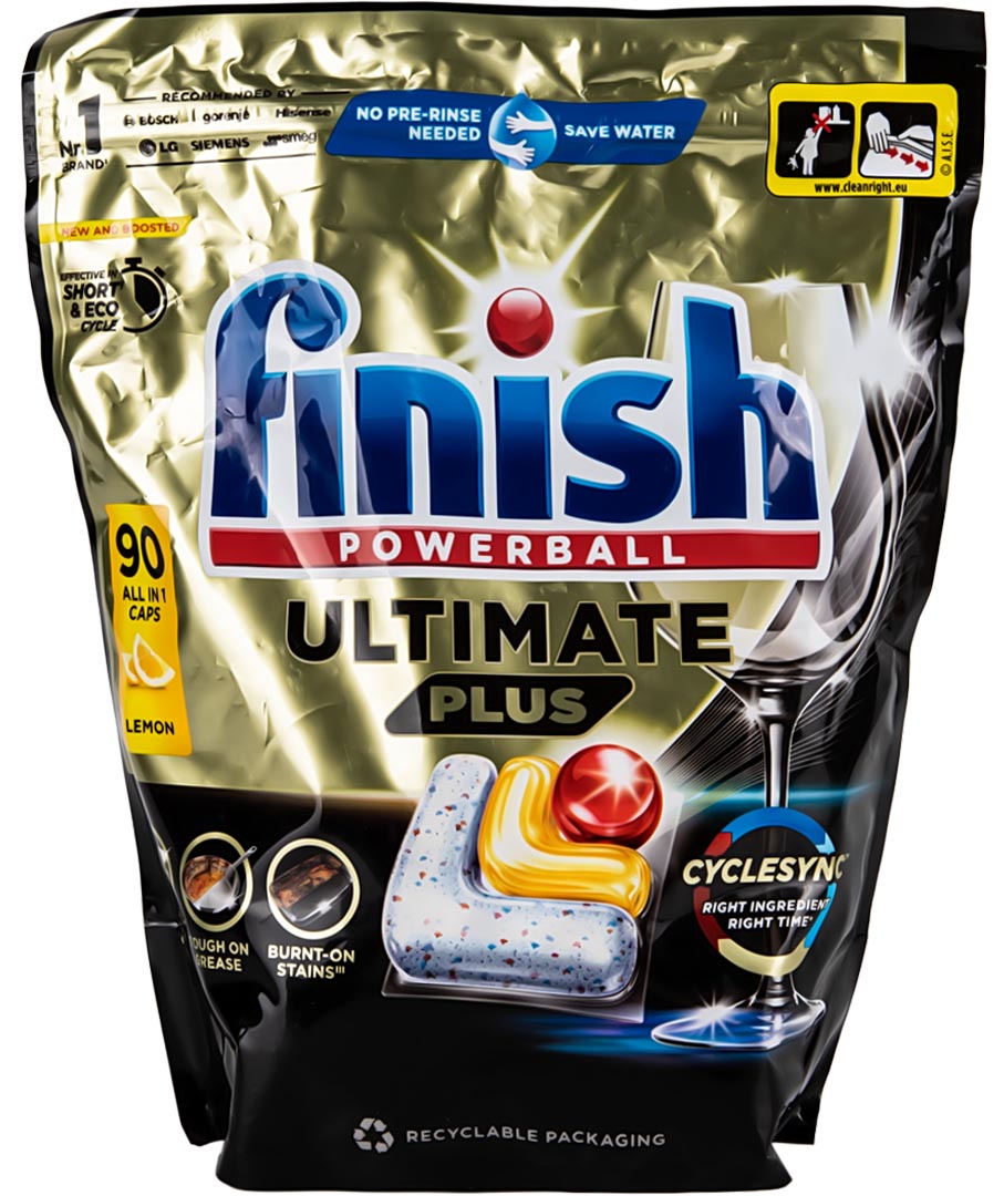Таблетка для посудомийної машини Finish Ultimate Plus All in 1, 90 шт - Фото 1