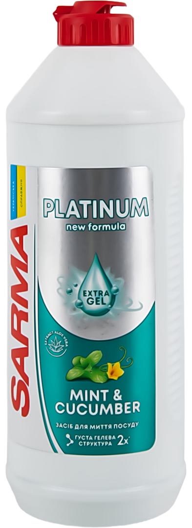 Купити Засіб для ручного миття посуду Sarma Platinum М'ята та огірок 500 мл - Фото 1 Засіб для ручного миття посуду Sarma Platinum М'ята та огірок 500 мл - Фото 1