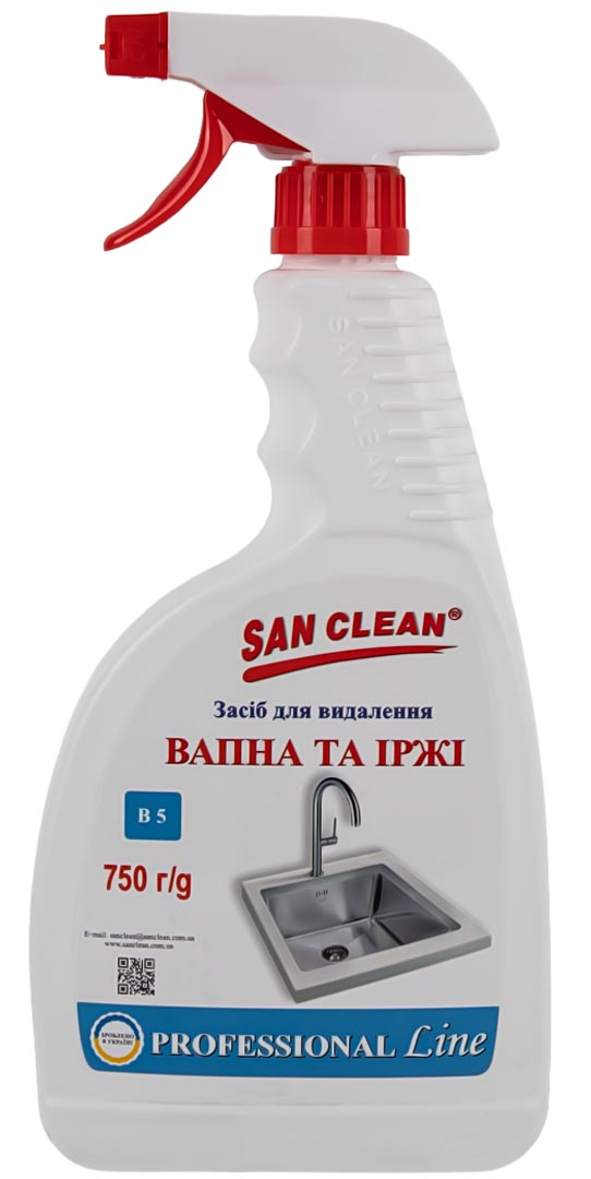 Засіб для миття у ванній кімнаті San Clean PROFESSIONAL Line 750 мл (4820003544129) - Фото 1