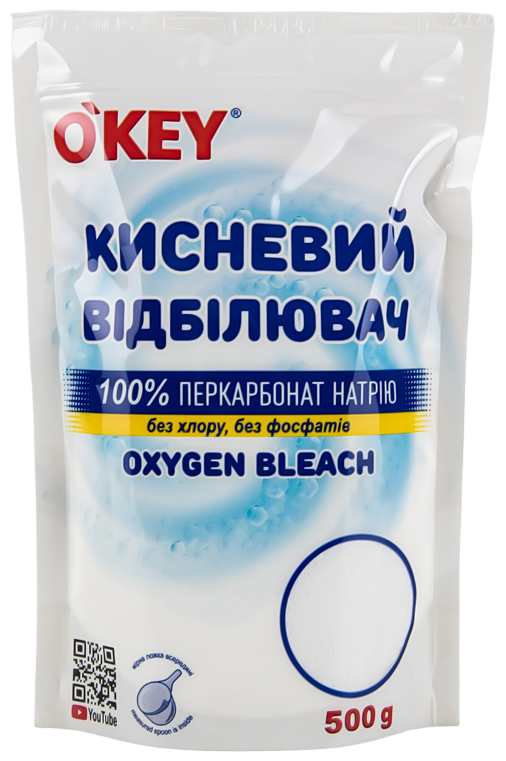 Купити Засіб для видалення плям O'key кисневий 100% 500г - Фото 1 Засіб для видалення плям O'key кисневий 100% 500г - Фото 1