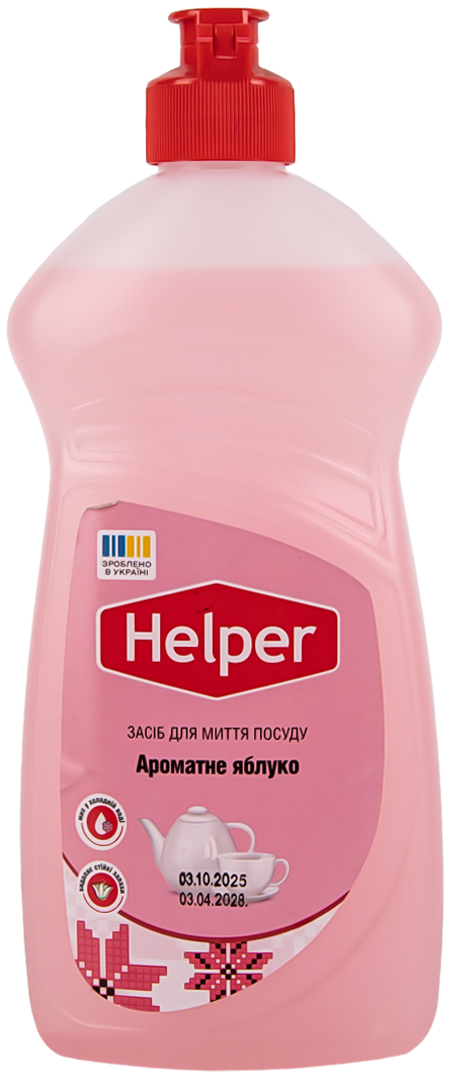 Засіб для ручного миття посуду Helper Ароматне яблуко 495 мл - Фото 1