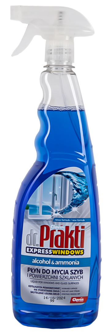 Засіб для чищення скла DR. PRAKTI синий 1 л - Фото 1