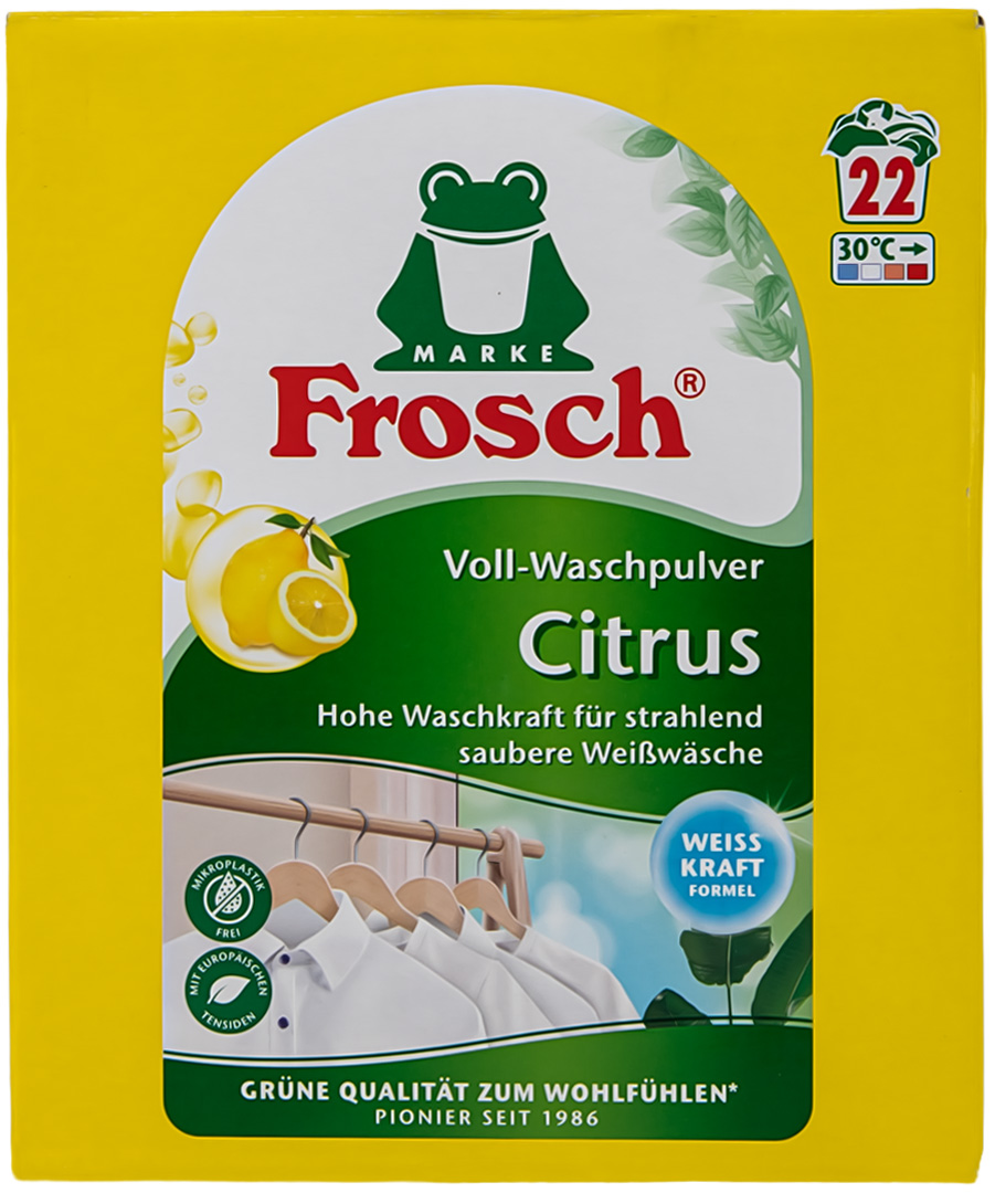 Стиральный порошок Frosch концентрат Цитрус 1,45кг - Фото 1