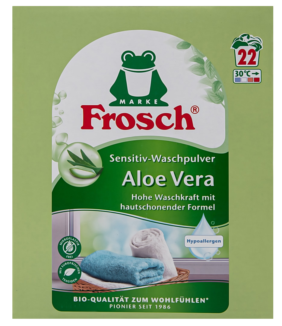 Пральний порошок Frosch концентрат Колор Алое Вера 1,45кг - Фото 1