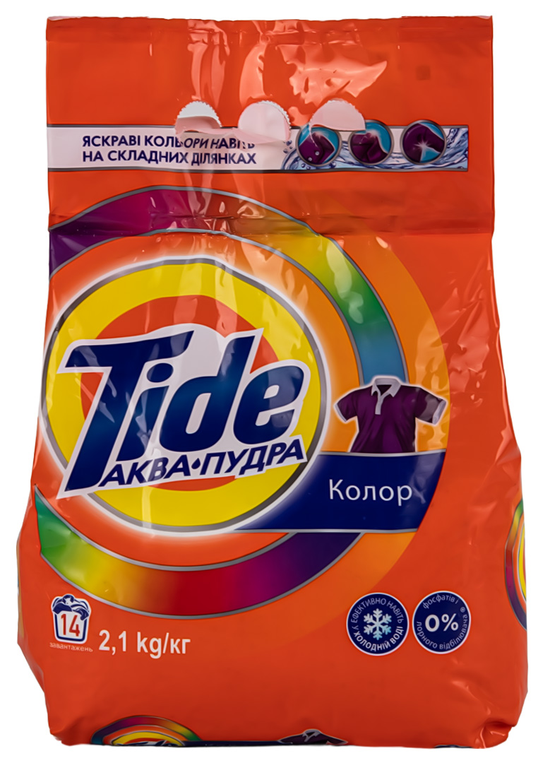 Пральний порошок Tide Аква-Пудра Колор 2,1кг - Фото 1