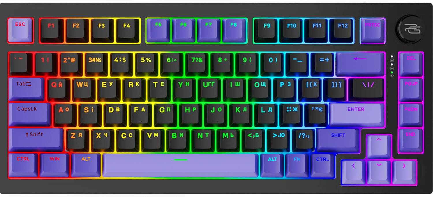 Клавіатура бездротова ігрова Proove Gaming Coupe (Ukraine Layout) Black/Purple (WKCP00022416)