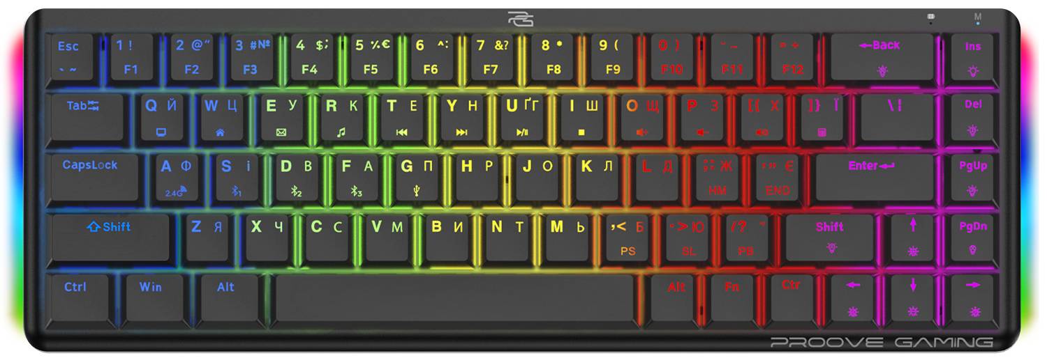 Клавіатура бездротова ігрова Proove Gaming AFK Ukraine Layout Black (WKAFK1022001)