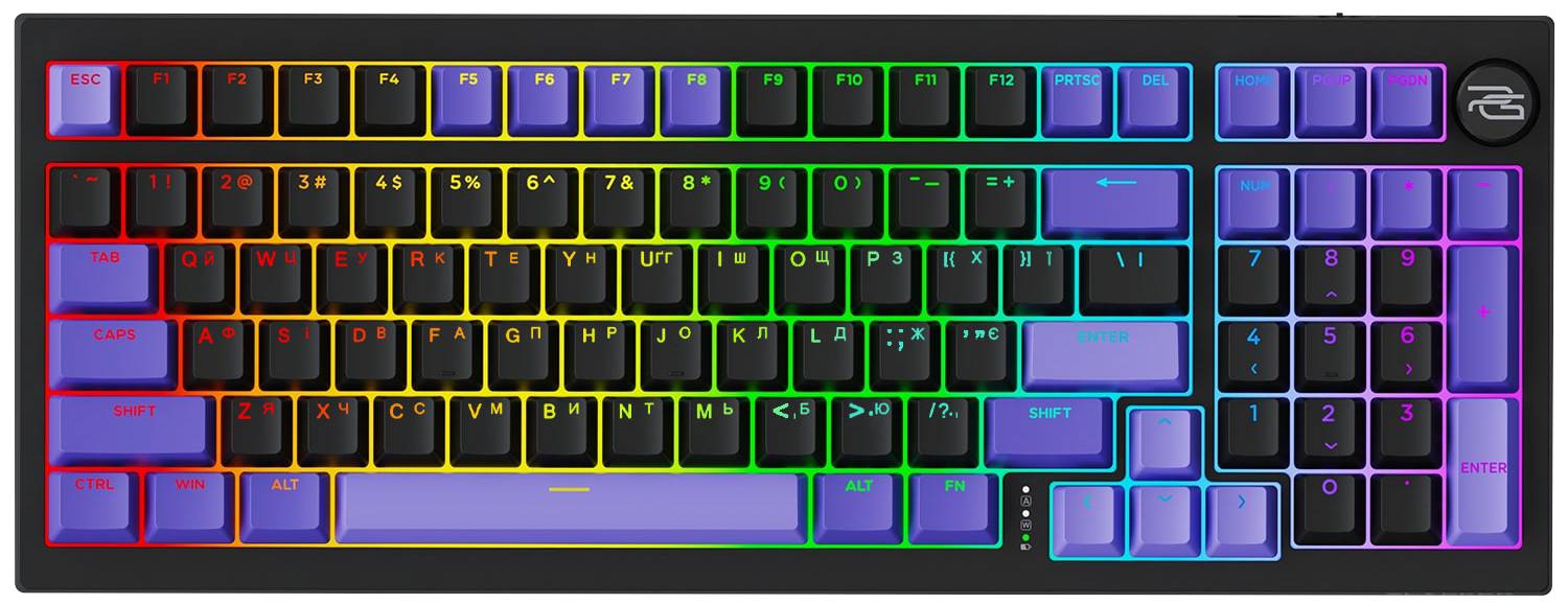 Клавіатура бездротова ігрова Proove Gaming Slicker Special Edition (Ukraine Layout) black/purple (WKSLSE022401)