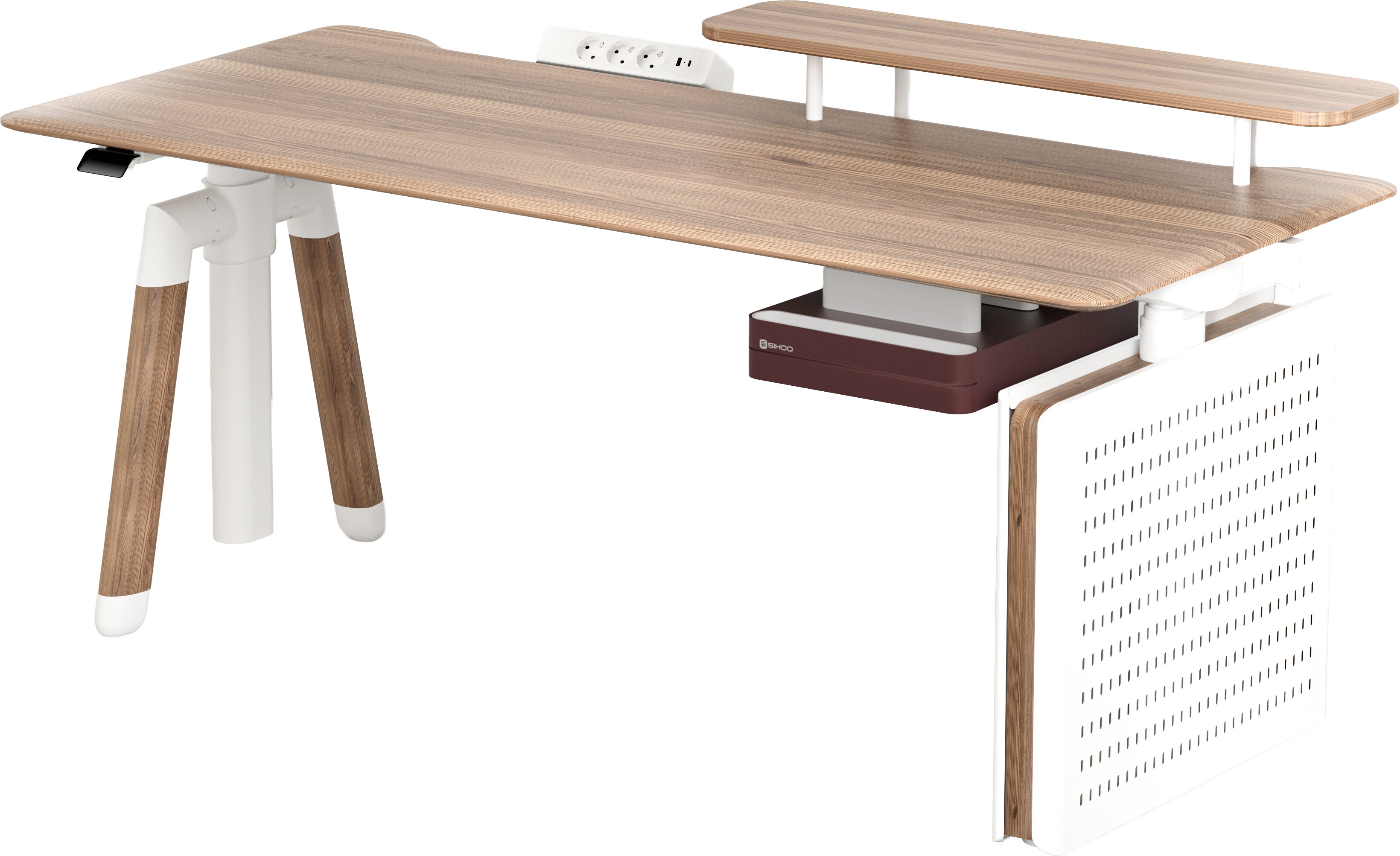 Стіл з електрорегулюванням висоти Sihoo D07 1.6m Maple/White (D07B-102/D07J-102-AB)
